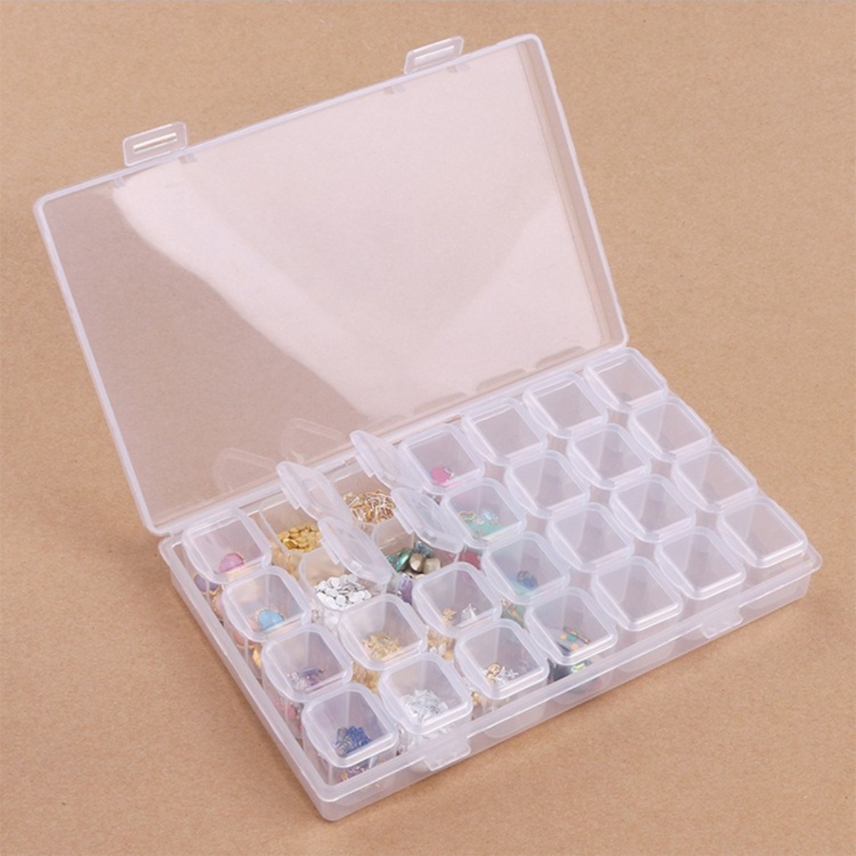 Tech Accessories Box - 28 przegródek Regulowane Plastikowe Pudełko do